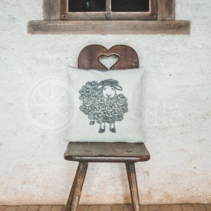 Wool cushion ,,Super avis" grey